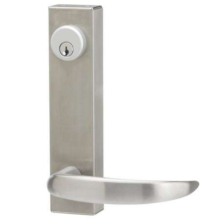 Adams Rite Exit Trim, Lever Locking, 01 Lever, Less Cylinder, US32D 3080-01-0-3U-US32D